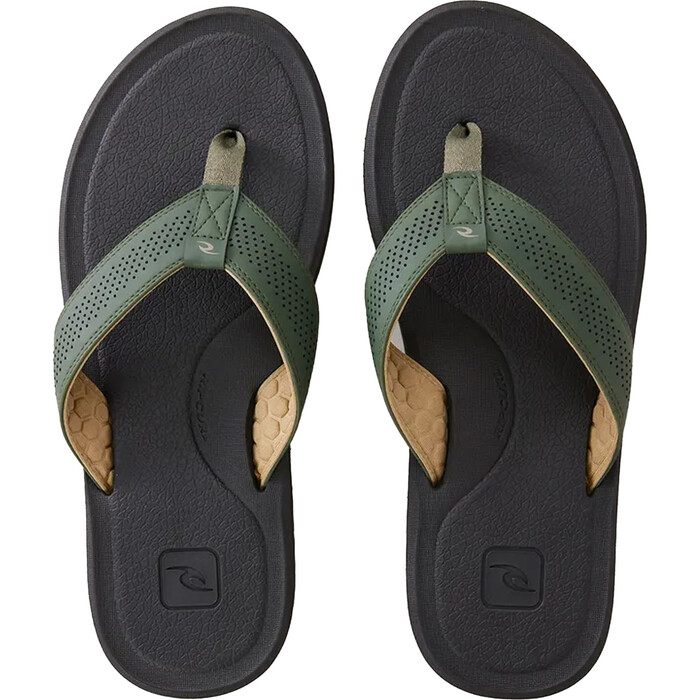 2024 Rip Curl Mnner Chiba Open Toe Flip Flops TCTG47 - Forest Green